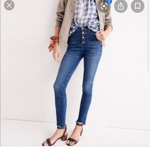 Madewell 9inch button fly high rise skinny jeans